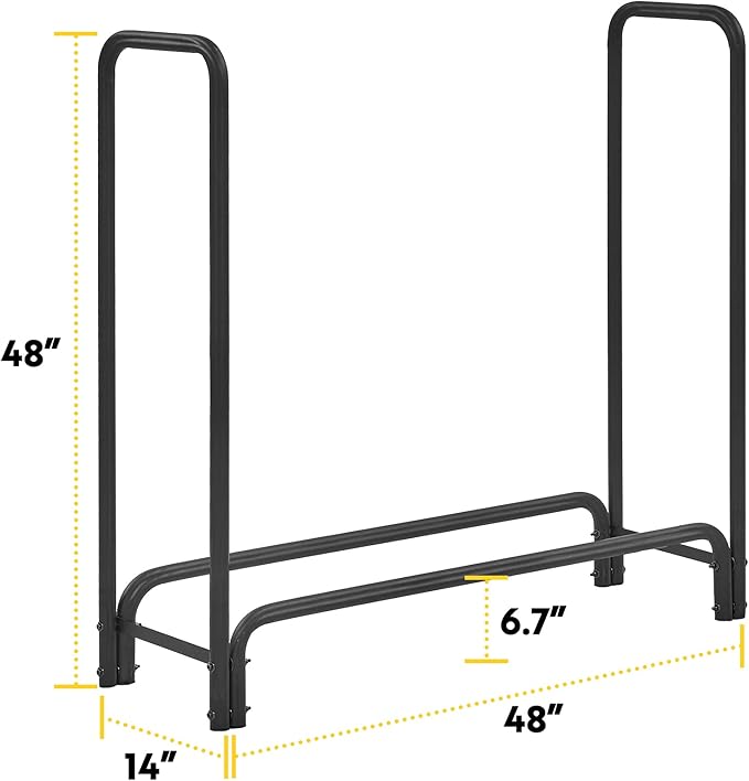 TMEE 4ft Firewood Rack Outdoor Heavy Duty Log Rack