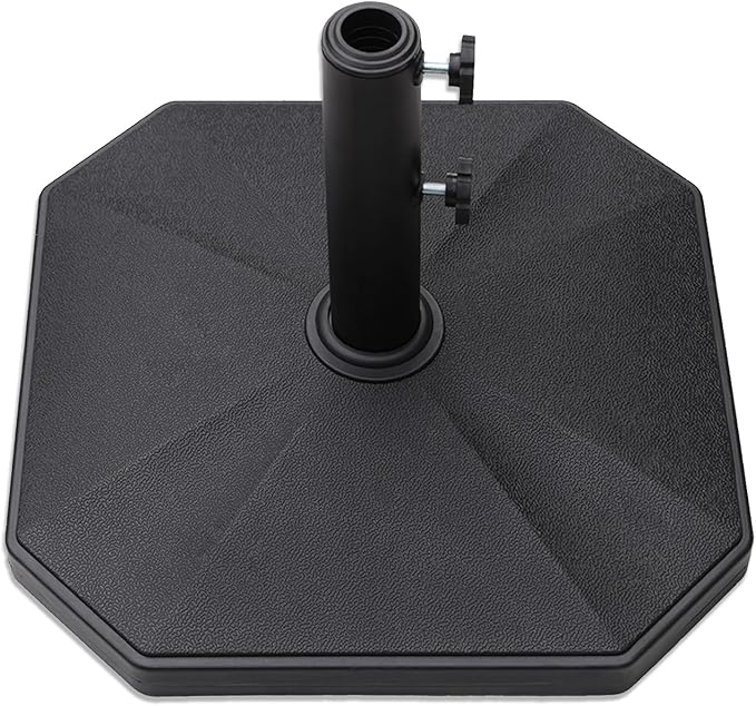 Helios&Hestia 40 lb Square Plastic Built-in Cement Outdoor Umbrella Base