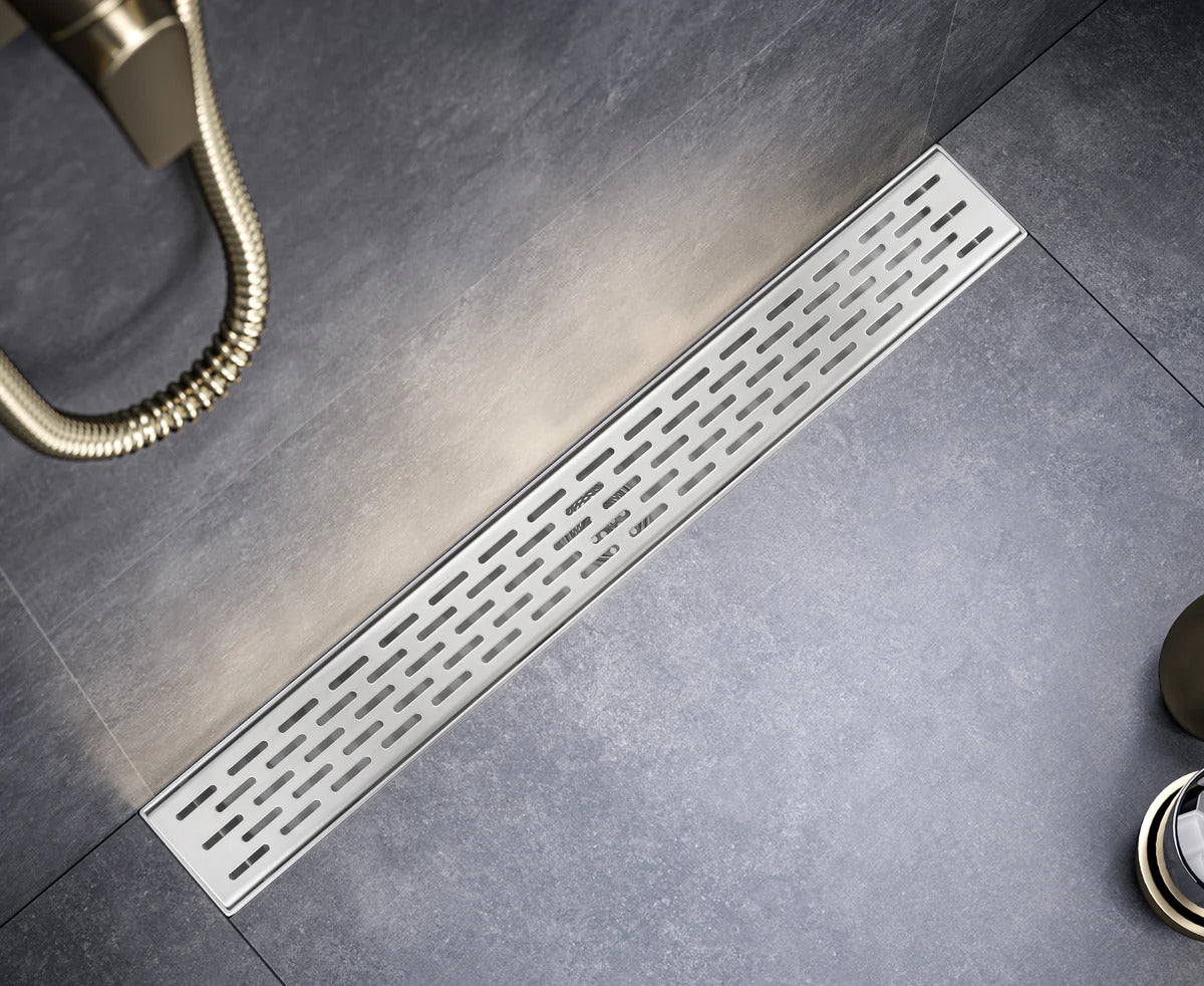 Linear Floor Drain with Removable Decorative Cover, Stainless Steel 24"