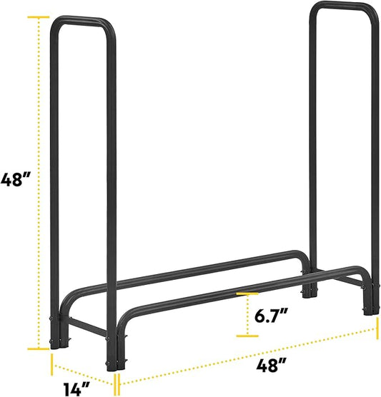 TMEE 4ft Firewood Rack Outdoor Heavy Duty Log Rack
