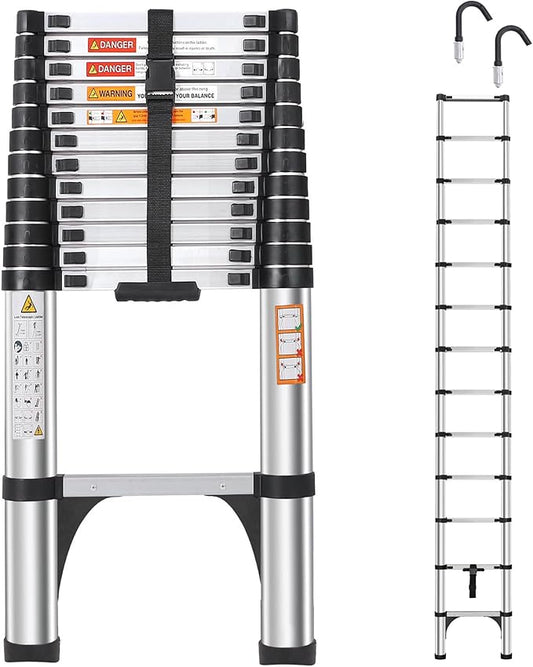 Telescoping Ladder 16.5 FT,Aluminum Lightweight Extension Ladder