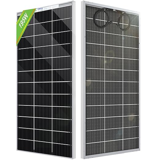 ECO-WORTHY Bifacial 195 Watt 12 Volt 12BB Solar Panel