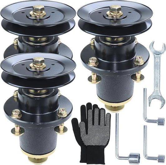GELASKA 3 Pack 037-6015-50 Spindle Assembly with 033-6006-00 Spindle Pulley