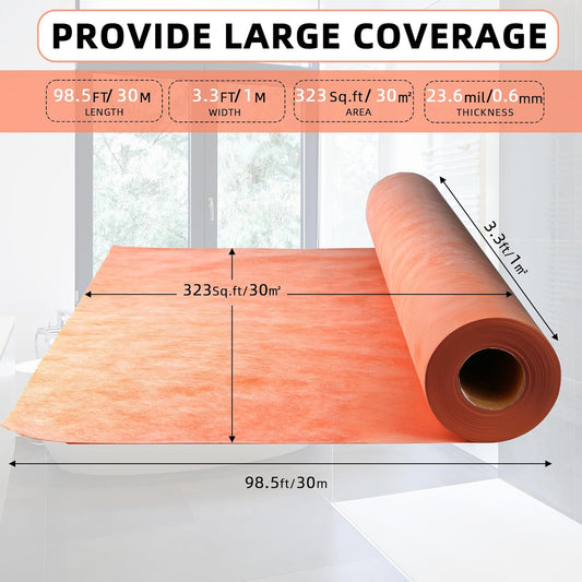 Professional Waterproof Membrane for Shower (323 Sq Ft)