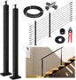 Muzata 5ft-10ft Cable Railing Kit 36" 2PACK Black